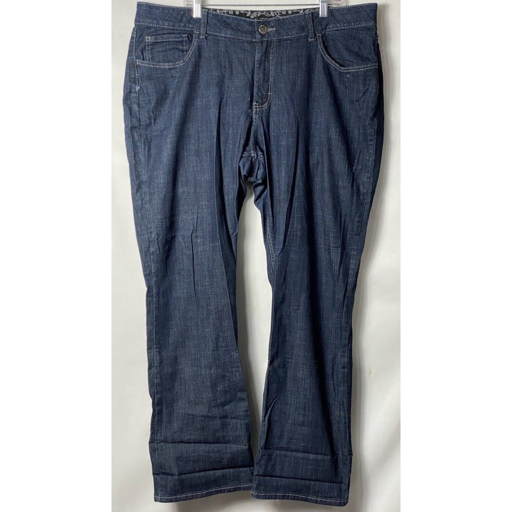 Riders Lee Women Plus Jeans Size 3X Elastic Waist Stretch Dark Blue